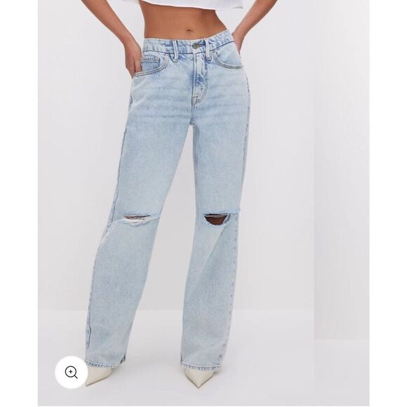 Good American Denim - Good American 90’s relaxed destroyed distressed jeans